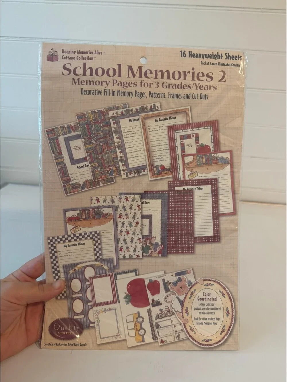 NOS Vintage School Memories Paper Kit Cottage Collection Keeping Memories Alive